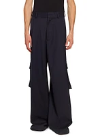 Piers Wool Pleated Cargo Pants