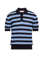 Mercy Striped Knit Polo Shirt
