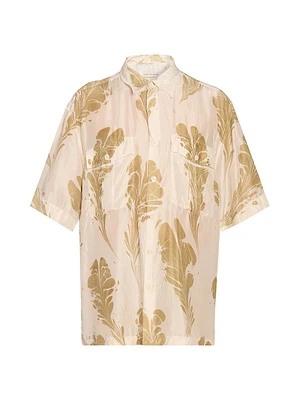 Cass Silk Button-Front Shirt