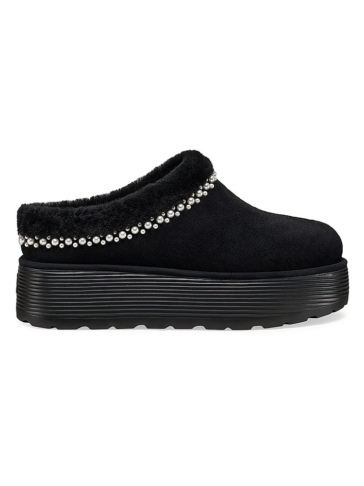Nellie Shearling Platform Mules