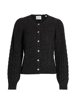Emery Alpaca-Blend Cable-Knit Cardigan