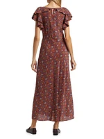 Beatriz Floral Silk Short-Sleeve Maxi Dress