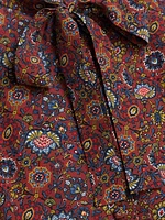 Josseline Floral Silk Tieneck Blouse