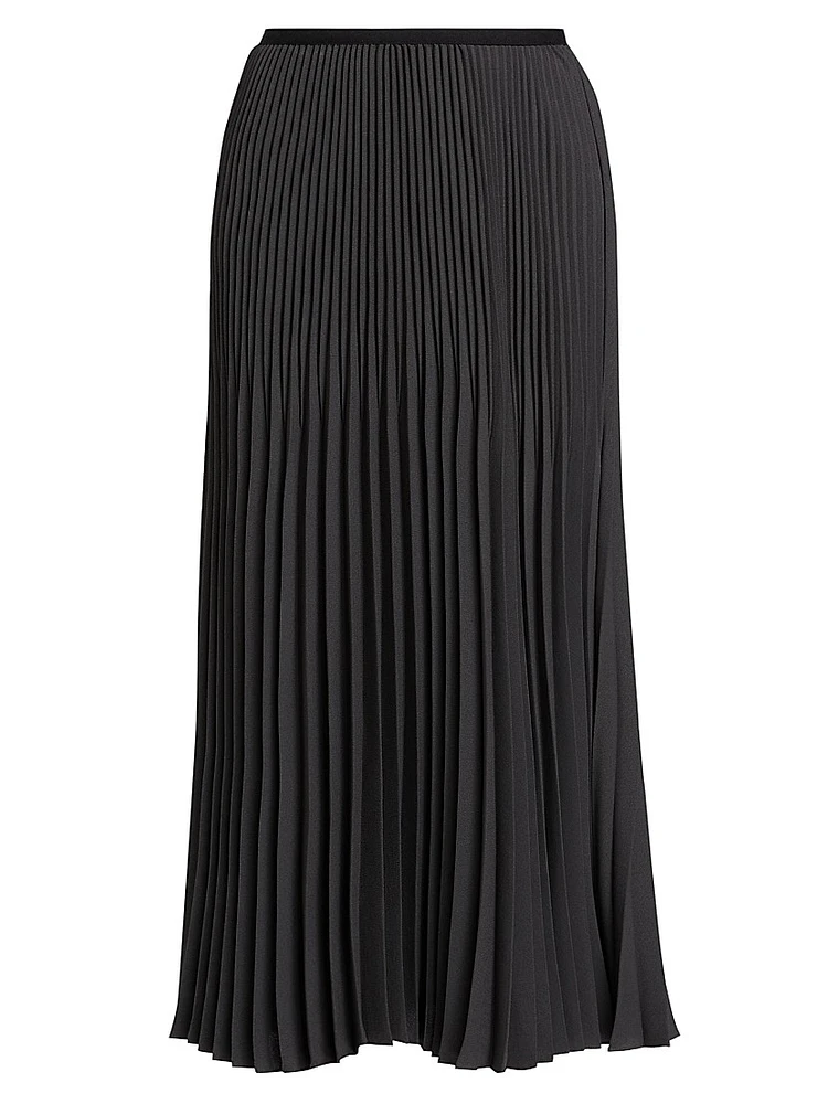 Matte Pleated Midi Skirt
