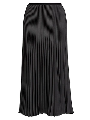 Matte Pleated Midi Skirt