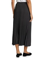 Matte Pleated Midi Skirt