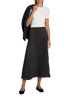 Matte Pleated Midi Skirt