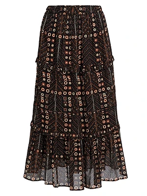 Diya Printed Cotton Maxi Skirt