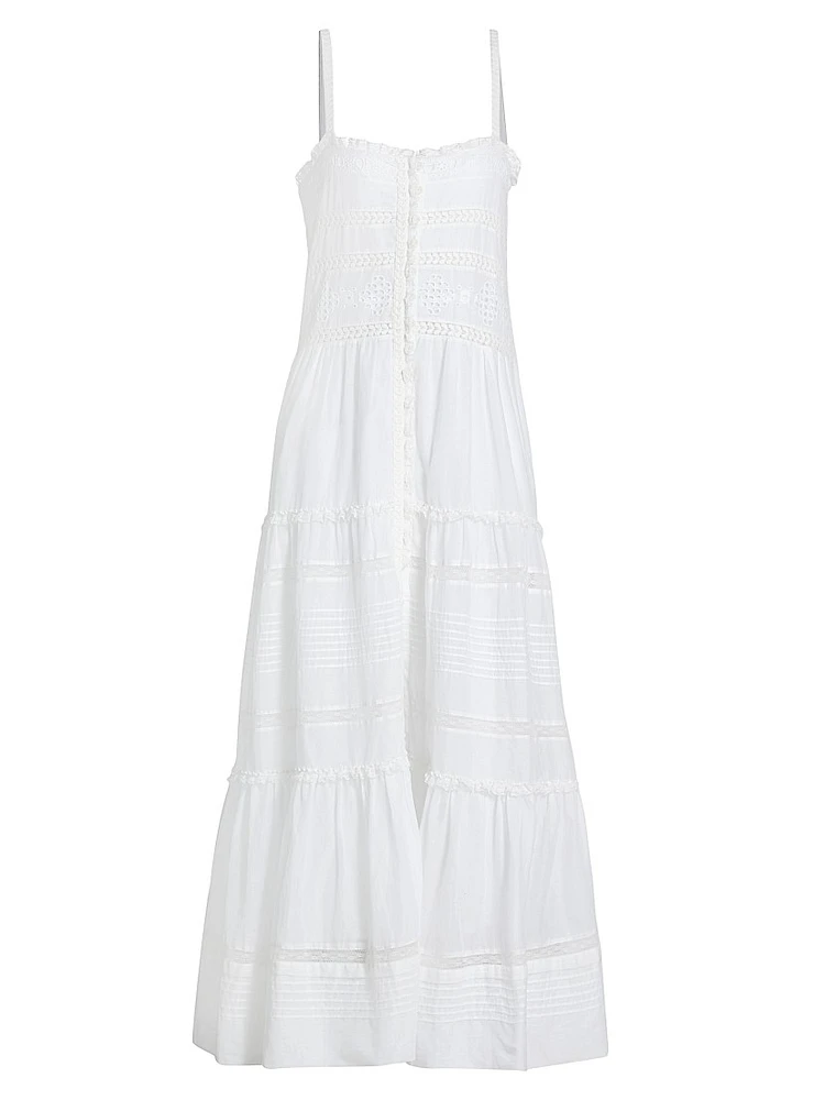 Divine Cotton & Lace Maxi Dress