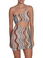 Wavy Cut-Out Fitted Cover-Up Minidress