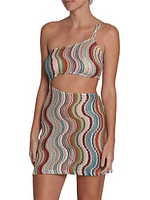Wavy Cut-Out Fitted Cover-Up Minidress