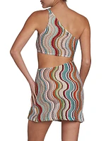 Wavy Cut-Out Fitted Cover-Up Minidress