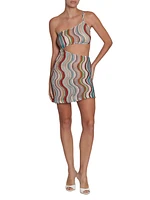 Wavy Cut-Out Fitted Cover-Up Minidress