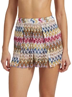 Raschel Lace Cover-Up Miniskirt