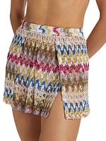 Raschel Lace Cover-Up Miniskirt