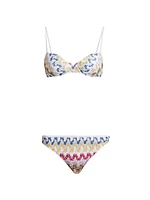 Chevron Lamé Underwire Bikini