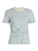 Carlita Striped Short-Sleeve Top