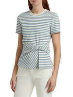 Carlita Striped Short-Sleeve Top
