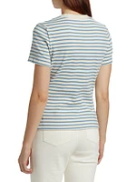 Carlita Striped Short-Sleeve Top