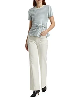 Carlita Striped Short-Sleeve Top
