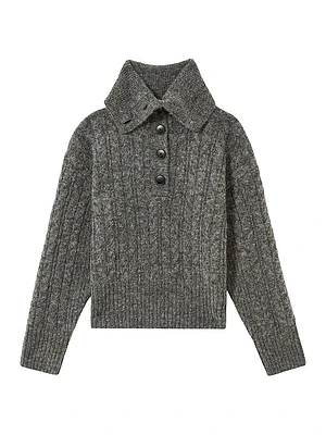 Etta Crop Cable-Knit Sweater
