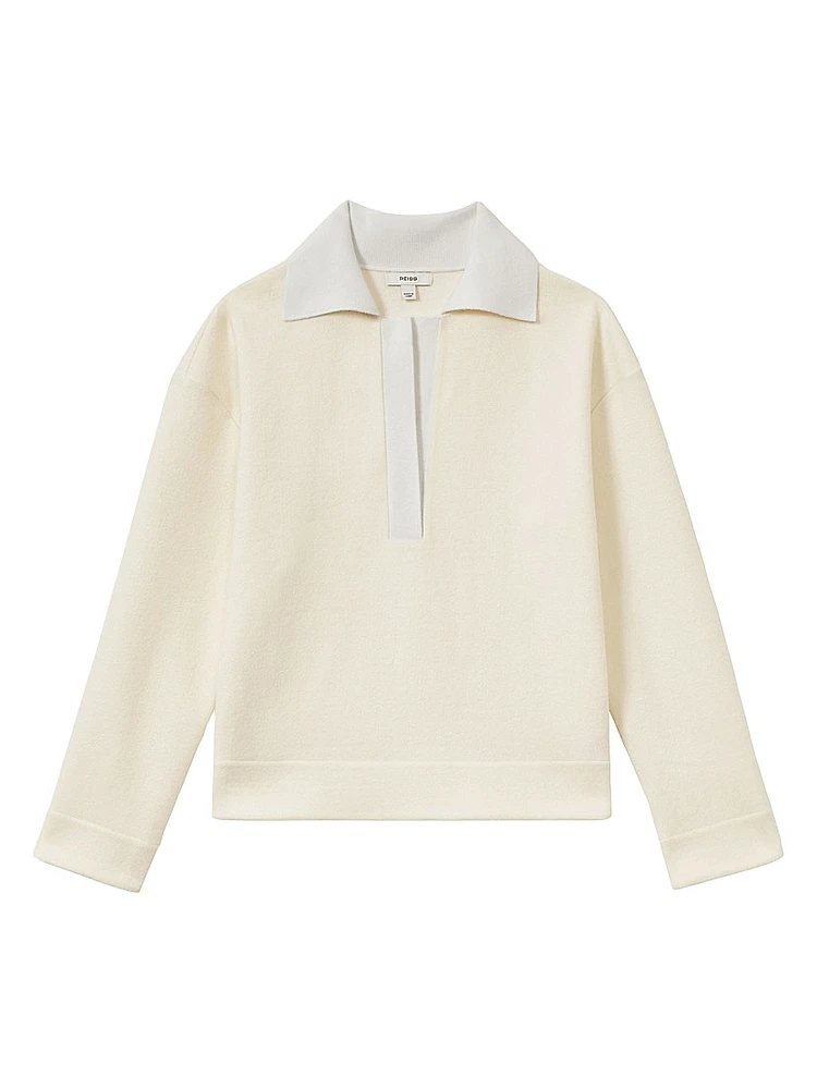 Amy Wool-Blend Polo Sweater