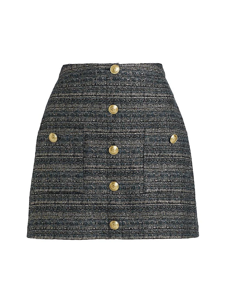 Zander Metallic Tweed Miniskirt
