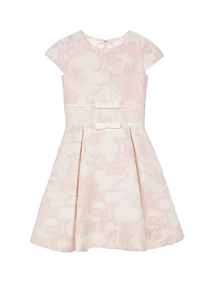 Little Girl's & Girl's Joan Bow-Accented Jacquard Dress