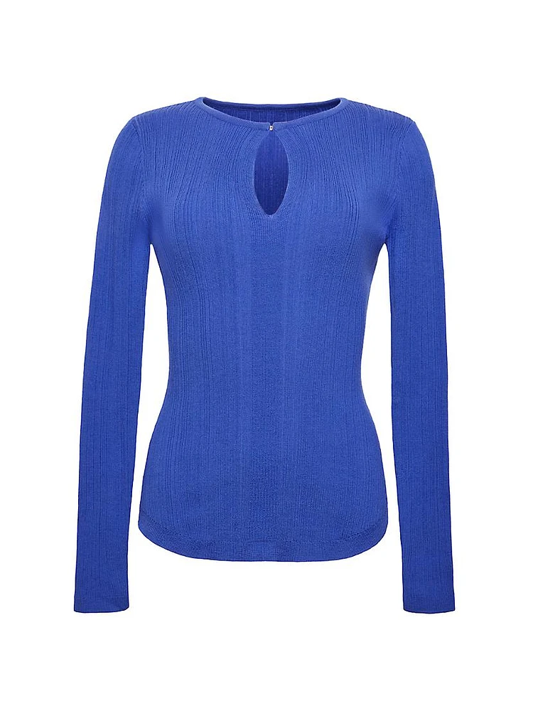 Ribbed Wool Long-Sleeve Top