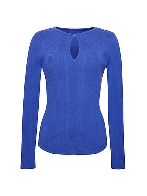 Ribbed Wool Long-Sleeve Top
