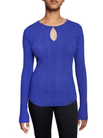 Ribbed Wool Long-Sleeve Top