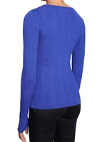 Ribbed Wool Long-Sleeve Top