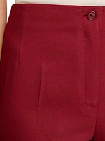 Stretch Wool Flared-Leg Pants