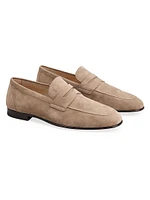 Logo-Detailed Suede Loafers