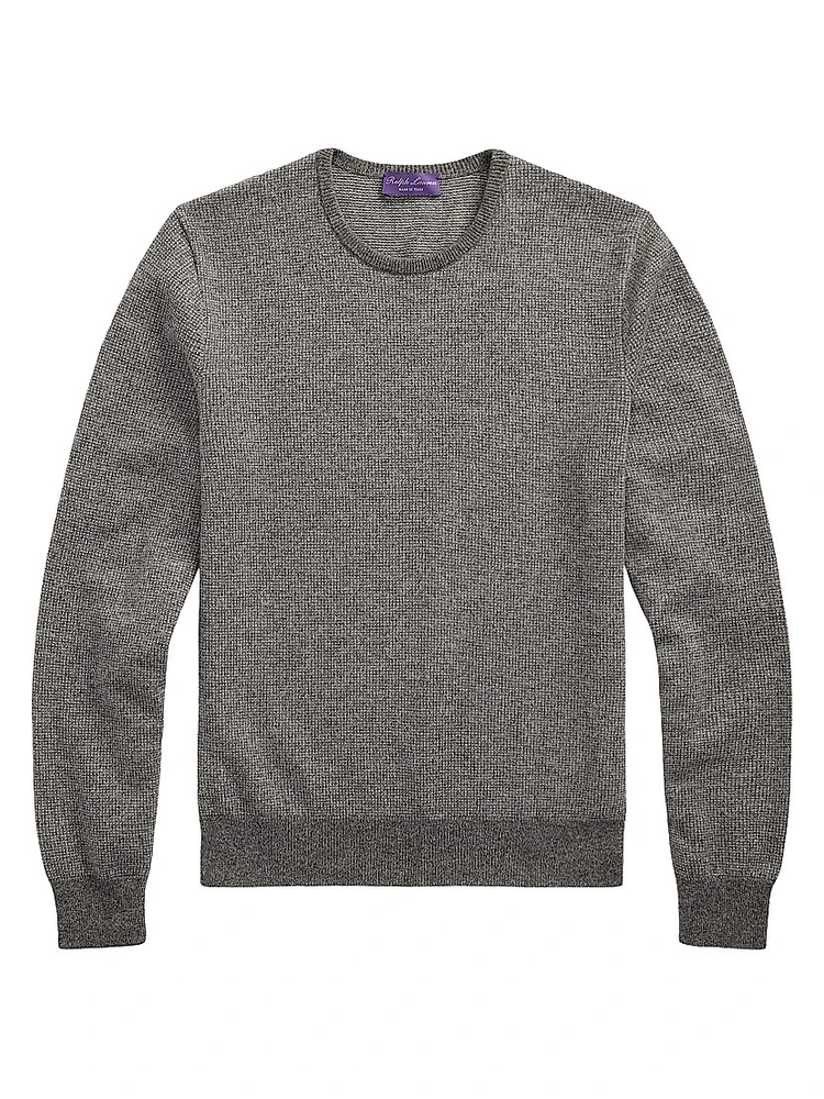 Birdseye Jacquard-Knit Cashmere Sweater
