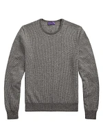 Birdseye Jacquard-Knit Cashmere Sweater