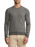 Birdseye Jacquard-Knit Cashmere Sweater