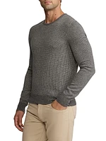 Birdseye Jacquard-Knit Cashmere Sweater