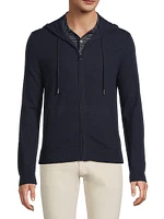 Wool-Cashmere Hooded Full-Zip Sweater