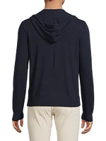 Wool-Cashmere Hooded Full-Zip Sweater