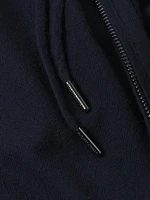 Wool-Cashmere Hooded Full-Zip Sweater