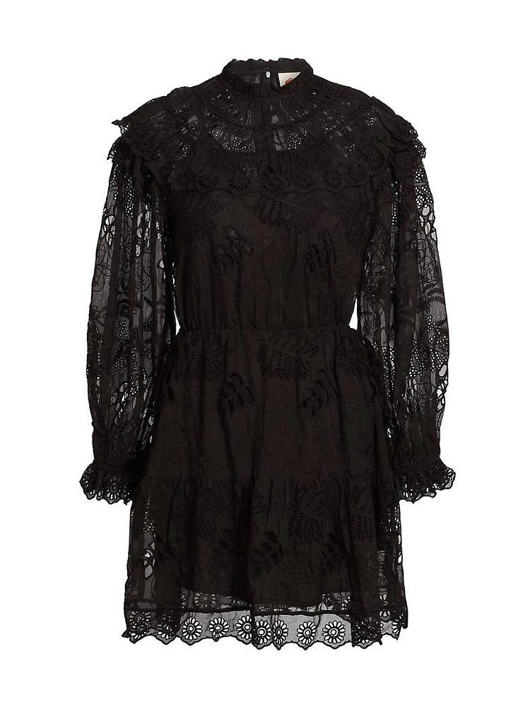 Flowered Organza Minidress