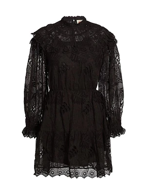 Flowered Organza Minidress