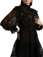 Flowered Organza Minidress