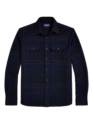 Plaid Wool-Blend Shirt