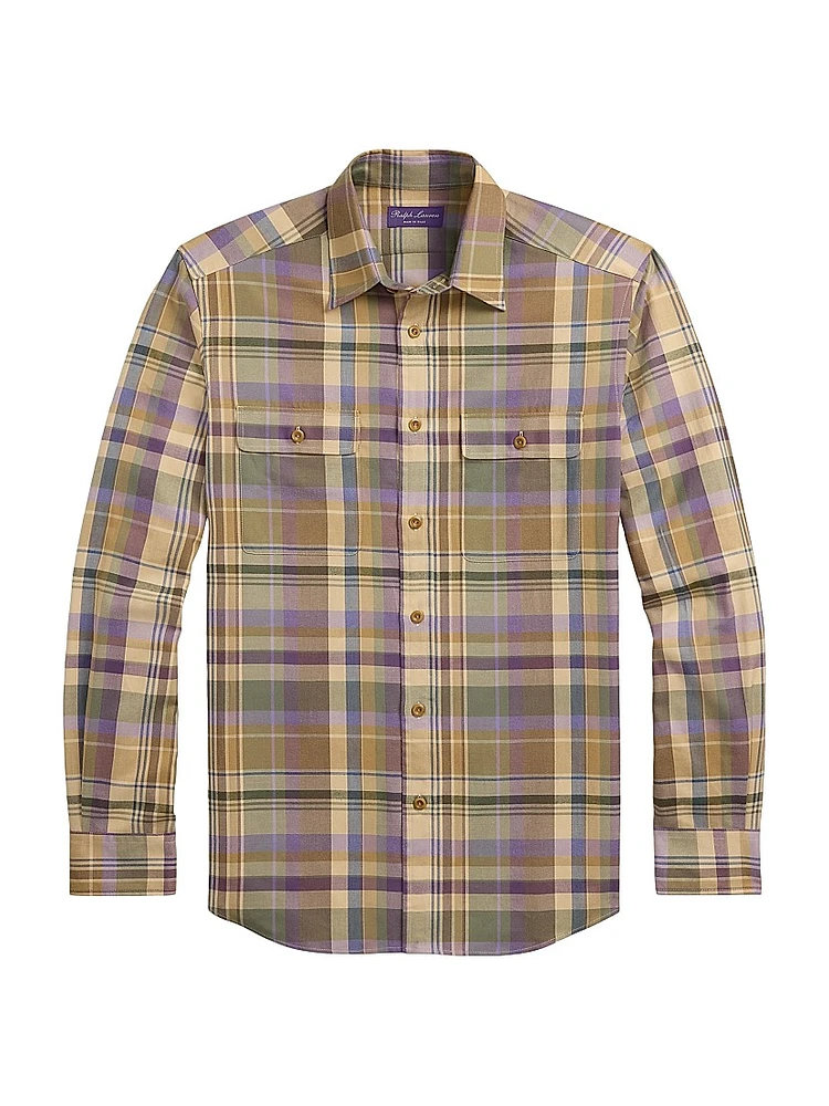 Flashlight Plaid Button-Up Shirt