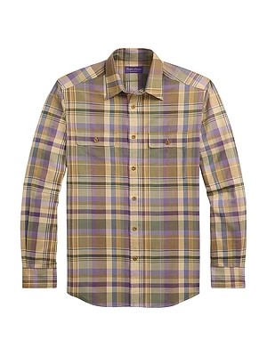 Flashlight Plaid Button-Up Shirt
