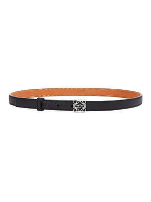 Anagram Pebbled Leather Belt