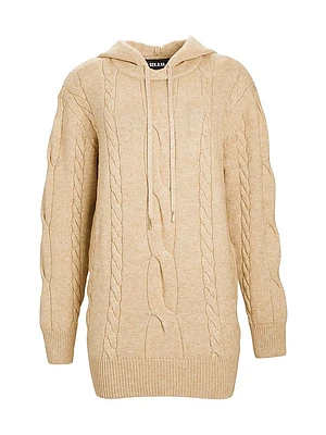 Cab Cable Knit Hoodie Dress