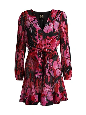 Liv Floral Pleated Midi-Dress